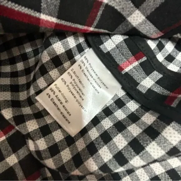 Akris Punto Red Black Plaid stripe Patterned blazer Business career size US 2